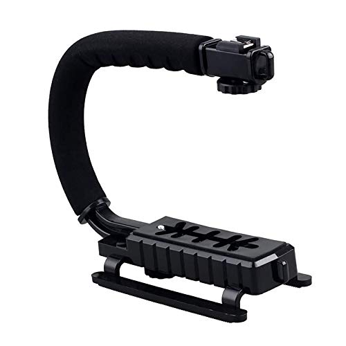 Hand Stabilisator, Video Aktion Handgriff-Griff mit Hot-Shoe-Halterung für Canon Nikon Sony Panasonic Pentax Olympus DSLR-Kamera Camcorder