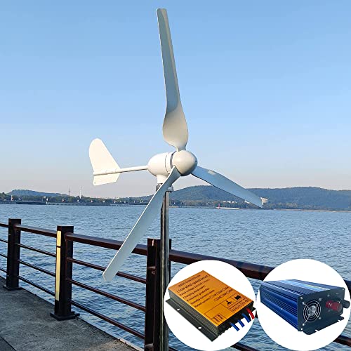 1000w Windkraftanlagen mit regler und Wechselrichter 12V 24V 48V Windturbine Off Grid System Windgenerator für Heimgebrauch Windmühle (48V)