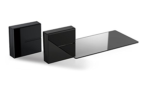 Meliconi 480521 Ghost Cubes Shelf Black Stapelbare Kabelkanal mit Regalen aus Glas schwarz