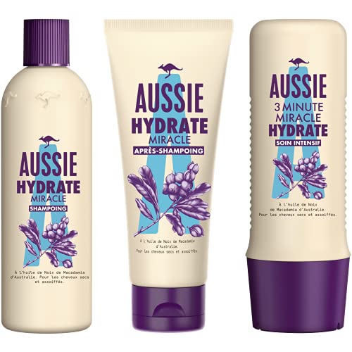 Aussie Hydrate Miracle Shampoo, Conditioner und intensive Feuchtigkeitspflege für trockenes Haar, mit Macadamia-Öl