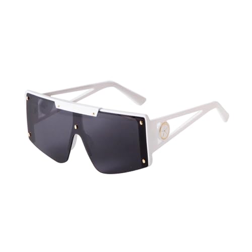MUTYNE Luxus trendige einteilige übergroße Sonnenbrille Damen Herren Retro futuristische große Sonnenbrille,c1,Einheitsgröße