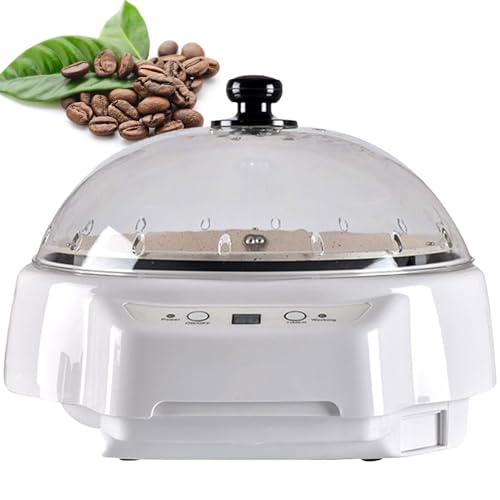 SYTEH Elektrische Kaffeebohnenröstermaschine, 300 g Haushalts-Kaffeebohnenröstbackmaschine mit Timing-Funktion, for Home Cafe Shop Nuss-Erdnuss-Cashew-Kastanien (Color : White)