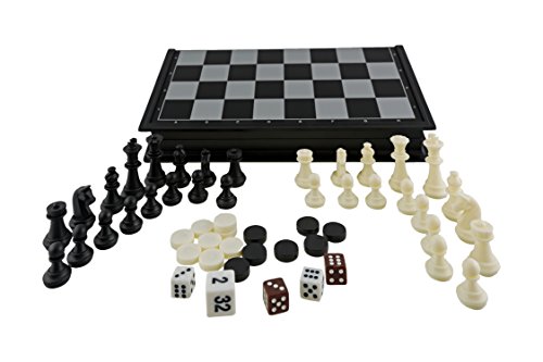 Aquamarine Games - Schach, Damen und Backgammon, magnetisch (CP024)