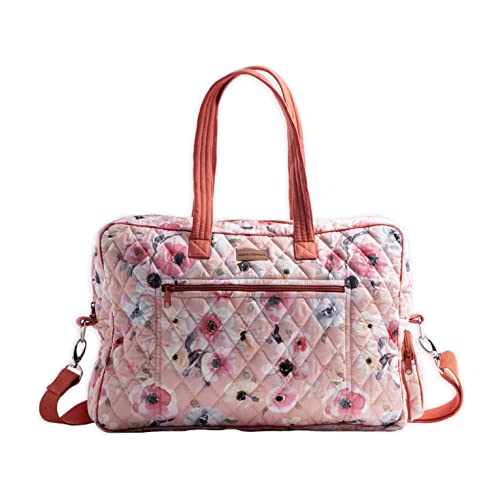 Maison d' Hermine Gesteppte Reisetasche aus 100 % Baumwolle, für Reisen, Wochenend, Gepäck, Wochenendtasche, für Herren, Damen, Geschäftsreisen, Familienausflüge, Romantische Mohnblume