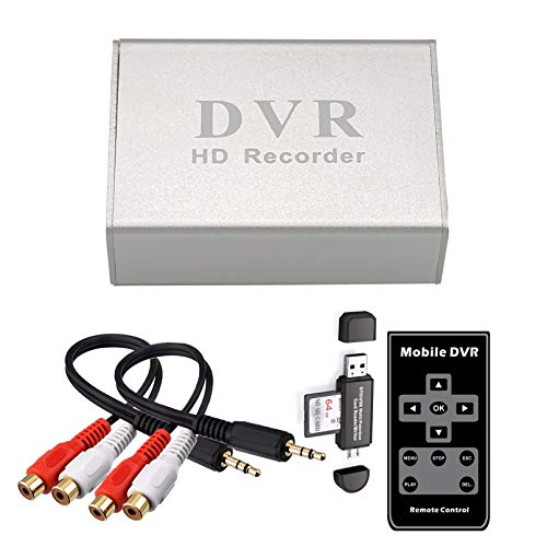 GRACETOP Mini-DVR Videorekorder/Video-AV-Aufnahme, unterstützt Video auf TF/SD-Karte, mit Fernbedienung und Netzteil 5 V 2 A, kein Computer erforderlich