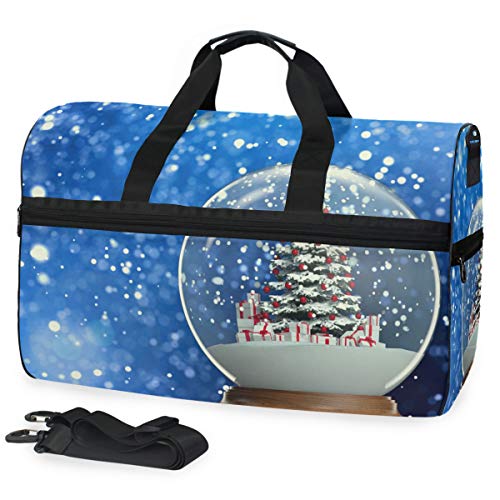 LUNLUMO Shining Christmas Tree Weekend Bag Overnight Carry on Hand Bag Sports Gym Bag with Shoes Compartment