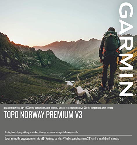 Garmin TOPO Norway Premium v3, 2-Sorost Kartenmaterial, Mehrfarbig, One Size
