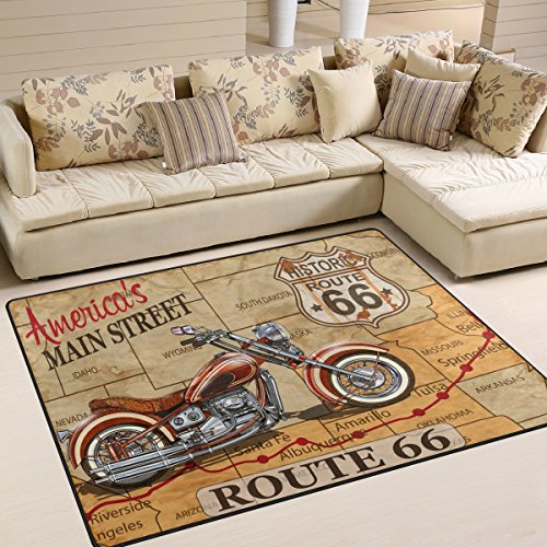 Use7 American Street Motorradteppich f¨¹r Wohnzimmer, Schlafzimmer, Textil, Mehrfarbig, 203cm x 147.3cm(7 x 5 feet)