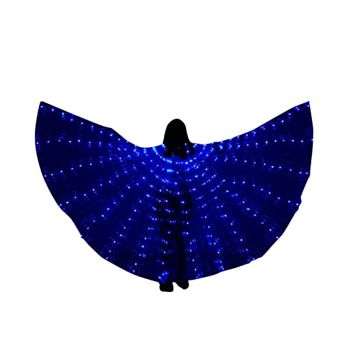 HMLTD Flügellichter | LED-Leuchten Bauchtanz-Flügel für Kinder - LED-Licht 360-Grad-Schmetterlingsflügel mit Teleskopstöcken, beleuchtete Feenflügel für Kinder, Bühnenkostüm (Mehrfarbig)