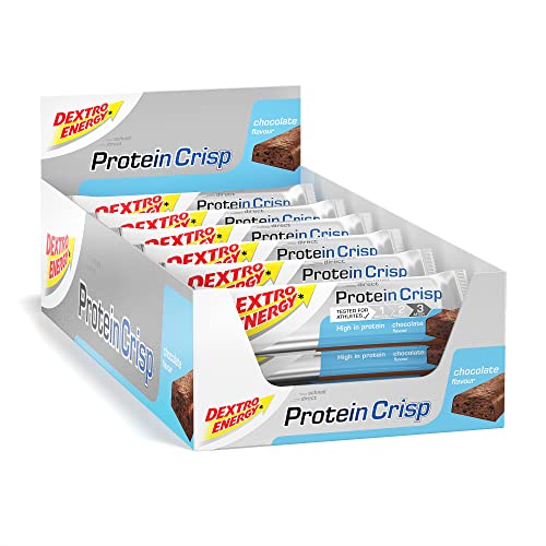 Dextro Energie Protein Riegel | 24x50g Fitness Riegel Protein | Eiweissriegel Schoko Crisp | Idealer Protein Bar Riegel | Protein Pulver Alternative