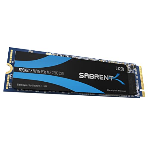 Sabrent 512 GB Rocket NVMe PCIe M.2 2280 SSD Hochleistungs-Solid-State-Laufwerk (SB-ROCKET-512)