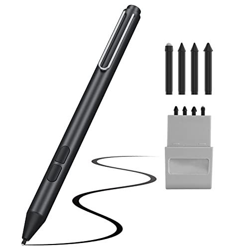 MoKo Stylus Pen Stift für Surface mit Palm Rejection, Verbesserter 4096 Druckempfindlich Stylus Pencil Stift Kompatibel mit Surface Pro X/8/7+/7/6/5/4, Surface Go 3/2/1/Book 3/2/1 - Schwarz