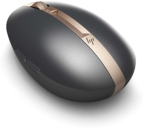 HP Spectre 700 (3NZ70AA) kabellose Maus (wiederaufladbar, Bluetooth und USB Dongle, 4 Wege Scrollen, 1.600dpi, 5 Tasten) dunkelgrau / kupfer