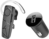 Tellour VOX 60 Bluetooth-Headset, unterstützt zwei gleichzeitige Telefone, inklusive Kfz-Ladegerät, Schwarz