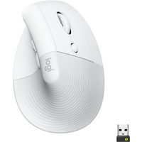 Logitech Lift Vertical Ergonomic Mouse - Vertikale Maus - ergonomisch - optisch - 6 Tasten - kabellos - Bluetooth, 2,4 GHz - Logitech Logi Bolt USB-Receiver - Off-White (910-006475)