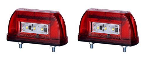 2 x 5 LED Kennzeichenleuchte 12V 24V mit E-Prüfzeichen Nummernschildleuchte Kennzeichenbeleuchtung Kennzeichen Auto SMD Rück Hinten Paar LKW PKW KFZ