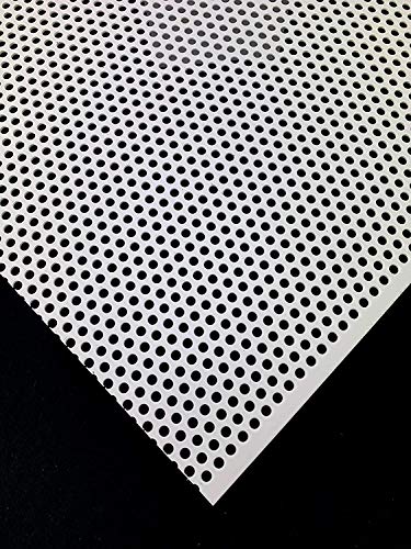 Stahl Verzinkt Lochbleche RV5-8 Farbig Weiß RAL 9016 Stahl 1,5 mm dick Bleche Zuschnitt nach Maß (500 mm x 400 mm)