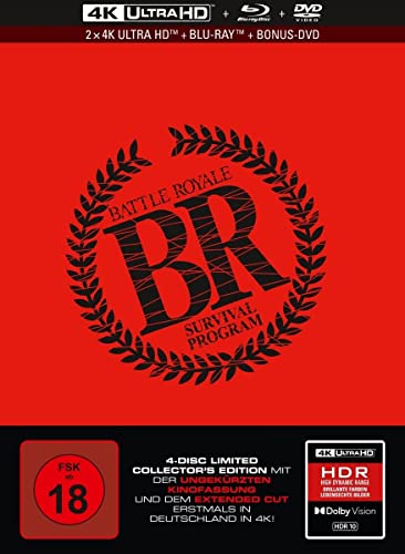 Battle Royale - 4-Disc Limited Collector's Edition im Mediabook (2 x UHD-Blu-ray/UHD + Blu-ray + DVD)