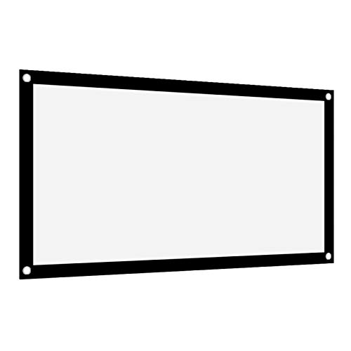 Projektor-Leinwand, 40 Zoll / 60 Zoll / 72 Zoll / 84 Zoll / 100 Zoll / 120 Zoll 16:9 HD Verdicken Tragbare, Knitterfreie, Weiche Weiße Polyester-Projektionswand mit Doppelseitigem Vorhang(100 Zoll)