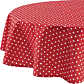 REDBEST Tischdecke, Tischwäsche Punkte, 100% Baumwolle rot Größe rund 160 cm Ø - Robustes, glattes Gewebe (weitere Farben, Größen)