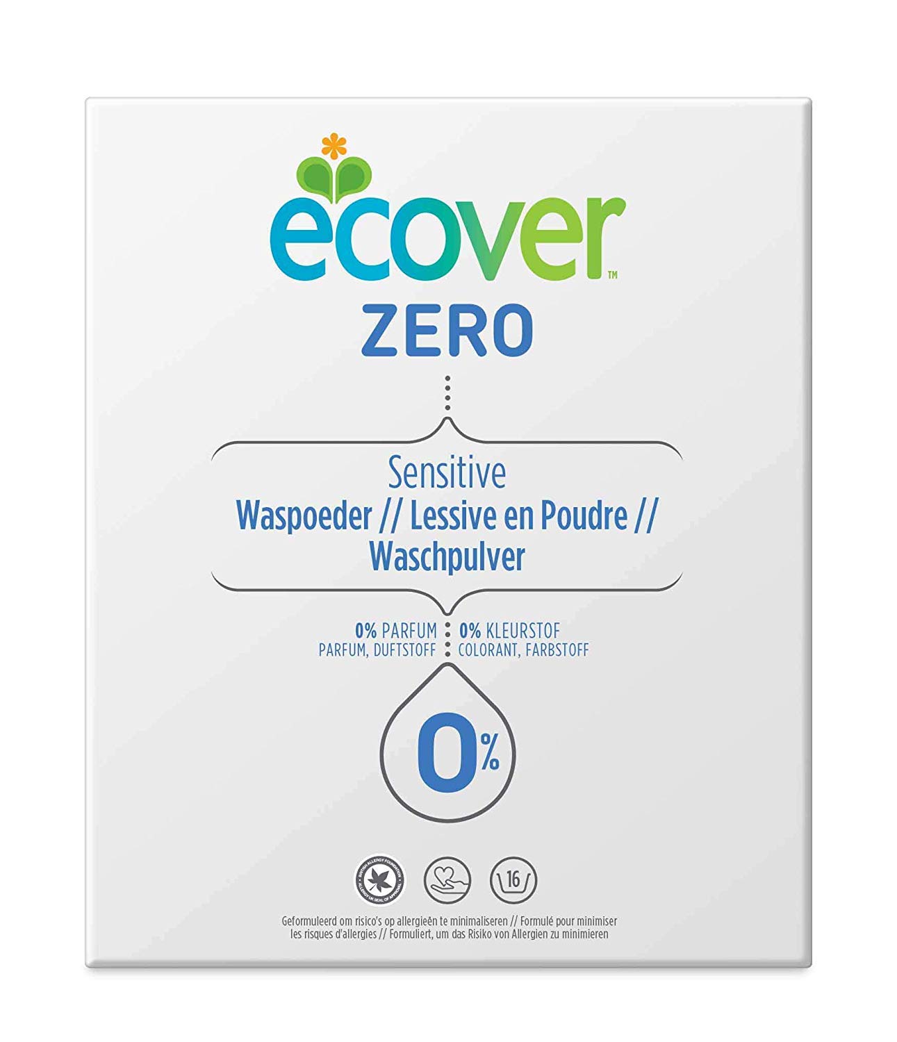 Ecover Waschpulver Universel Zero für 16 WL, 4 x 1,2kg