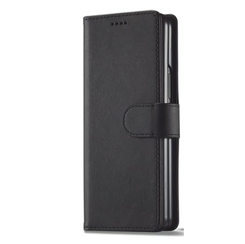 VIPAVA Leder-Brieftaschenhülle für Samsung Galaxy Z Fold 5 4 3 5G Fold3 Fold4, Kartentasche, faltbar, Flip-Book-Cover, stoßfeste Tasche, Schwarz, für Samsung Z Fold 4