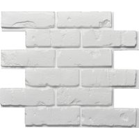 Decosa Creativstein Brick (Klinker-Optik) - 5 Packstücke à 4 Platten 59,5 x 50 x 2,5 cm (= 5 m²) - 3D Deko Wandaufkleber in weiß - Steinoptik aus EPS