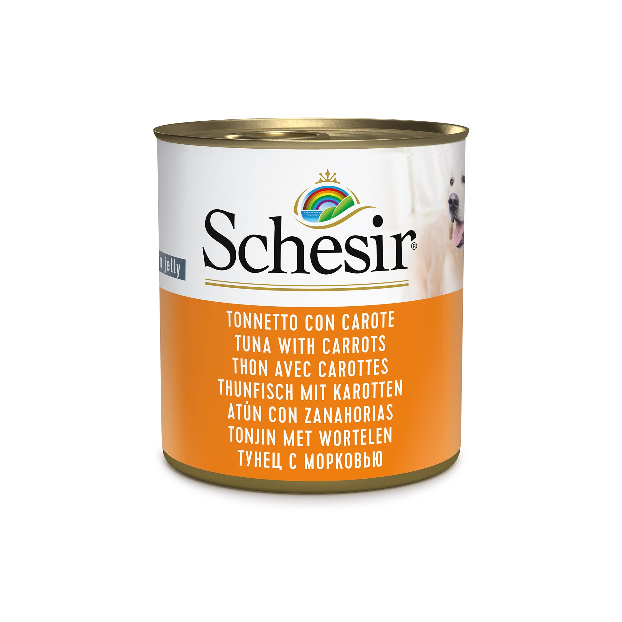 Schesir Dog Thunfisch mit Karotte, Hundefutter nass, 16 Dosen x 285 g