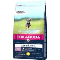 Eukanuba Welpenfutter getreidefrei mit Huhn für kleine und mittelgroße Rassen - Trockenfutter ohne Getreide für Junior Hunde, 3 kg