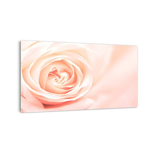 DekoGlas Küchenrückwand 'Rosa Rose ' in div. Größen, Glas-Rückwand, Wandpaneele, Spritzschutz & Fliesenspiegel
