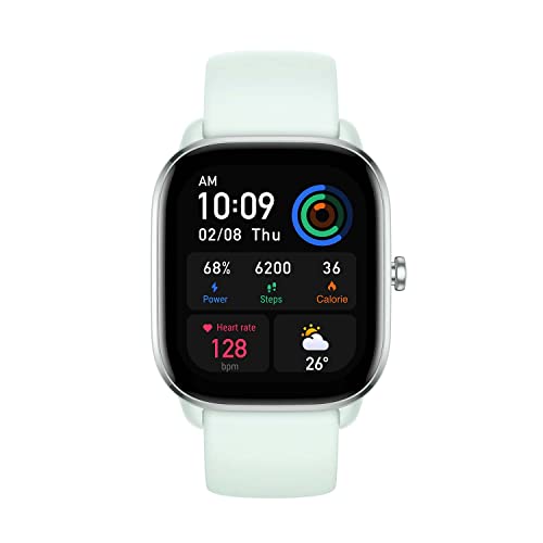 Amazfit GTS 4 Mini Smartwatch mit Blutsauerstoff- und Herzfrequenzüberwachung, über 120 Sportmodi, 5 Satelliten-Ortungssysteme, Alexa, 5 ATM, Outdoor- und Indoor-Fitnessuhr für Damen Herren