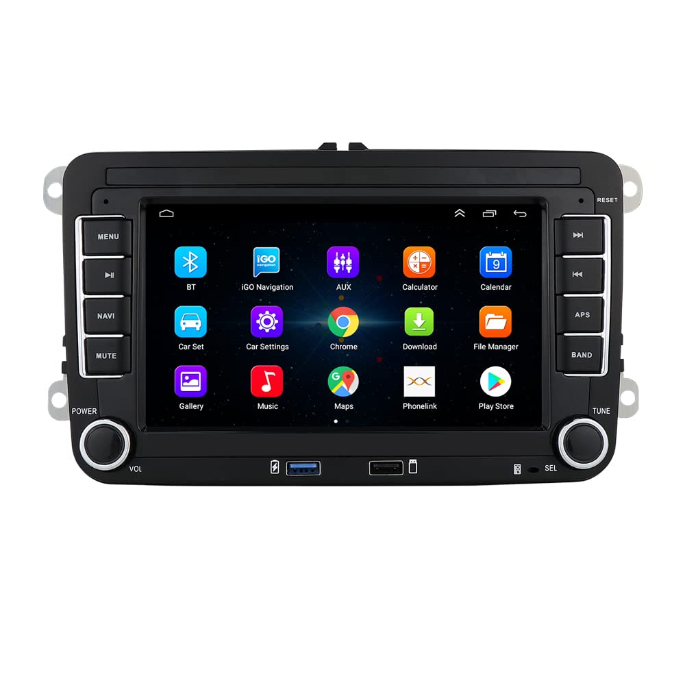 7-Zoll-Auto-GPS-Multifunktions-Navigationsgerät, kompatibel mit Volkswagen/Caddy/Golf/Passat/Jetta/Touran/Tiguan/Sharan/Scirocco/EOS/Polo/Rabbit/Beetle/T5/Skoda Octavia/Roomster/Yeti/Seat