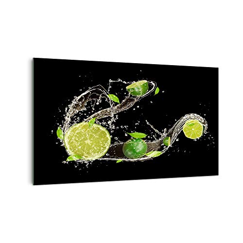 DekoGlas Küchenrückwand 'Limettenspritzer' in div. Größen, Glas-Rückwand, Wandpaneele, Spritzschutz & Fliesenspiegel