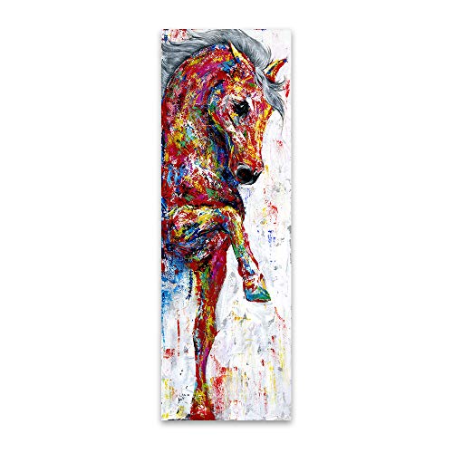 NCKLY Malen Wandkunst Leinwand Malerei Pferd Bild Poster Drucken Tiermalerei Dekoration Kein Rahmen,70x210cm