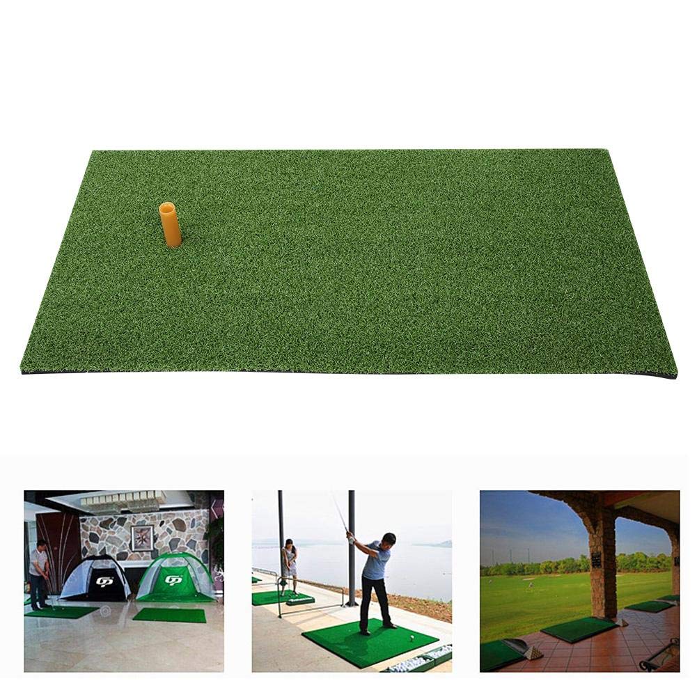 Vikye Golfmatte, 24x12,2x0,6 Zoll Golf Trainingsnetz Golf Schlagmatte Indoor Home Outdoor Golf Swing Übungsgras Matten mit Gummi Golf Tee