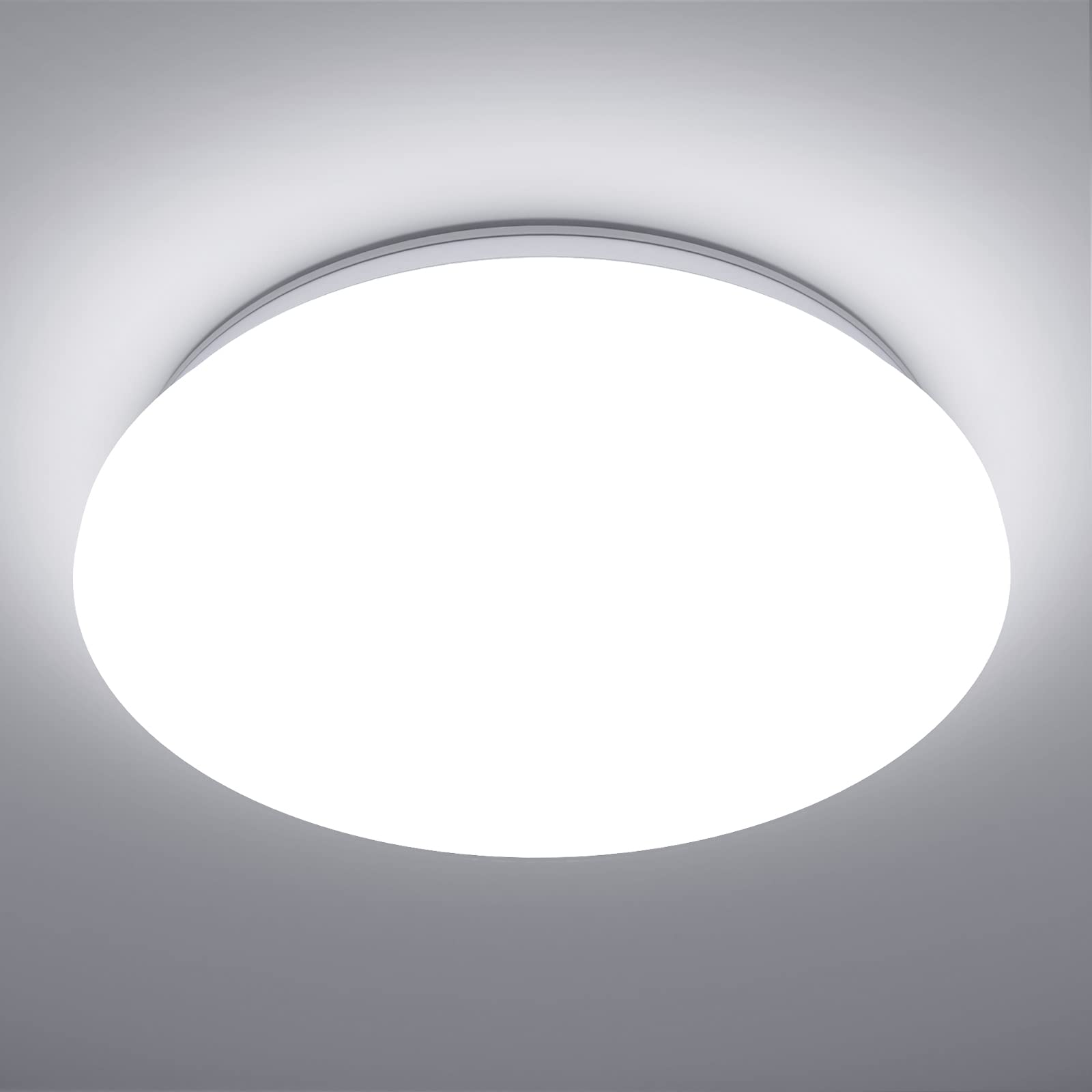 Lepro Deckenlampe 18W, LED Deckenleuchte Bad 1200LM Ø28cm 5000K für Badezimmer Flur Küche Wohnzimmer Schlafzimmer Balkon Licht, Rund Kaltweiß Badezimmerlampe, LED Panel Flach Lampe, IP20 Badlampe