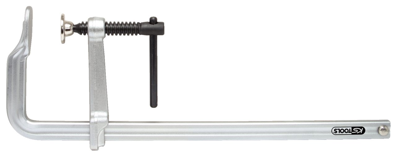 KS Tools 145.0320 Ganzstahl-Schraubzwinge mit Knebel, 120x400mm, Farbe