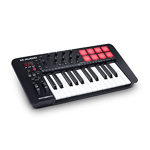 M-Audio Oxygen 25 V – 25-Tasten USB MIDI Keyboard Controller mit Beat Pads, Smart Chord & Scale Modi, Arpeggiator und Softwarepaket inklusive