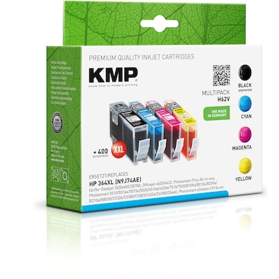 KMP Tinte ersetzt HP 364XL Kompatibel Kombi-Pack Schwarz, Cyan, Magenta, Gelb H62V 1712,0005