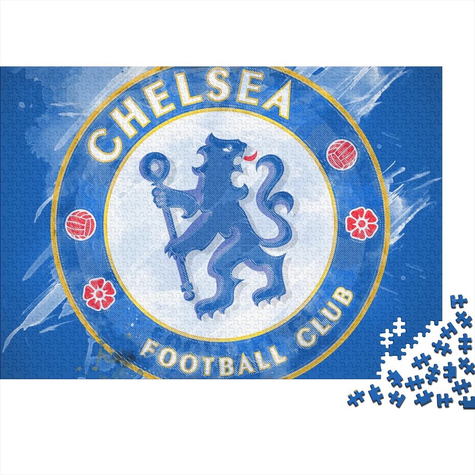 Chelsea Logo Puzzle Für Erwachsene,Puzzle 500 Teile Herausforderndes Puzzles Fußball,Geschicklichkeitsspiel Für Die Ganze Familie,Bunte Fliesen Spielzeug Spiel,Geschenke 500pcs (52x38cm)