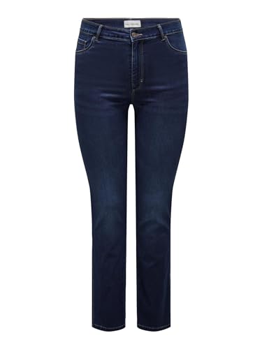 ONLY CARMAKOMA Damen CARAUGUSTA HW DNM BJ61-2 NOOS Straight-Jeans, Dark Blue Denim, 44W x 32L