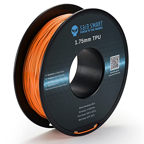 SainSmart flexibles TPU 3D-Druck-Filament, 1,75 mm, 0,8 kg, Maßgenauigkeit +/- 0,05 mm, Mango