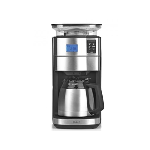 BEEM FRESH-AROMA-PERFECT II Filterkaffeemaschine mit Mahlwerk - Thermo | Edelstahl | Thermokanne | 24h-Timer | 1000 W | 180 g Bohnenbehälter