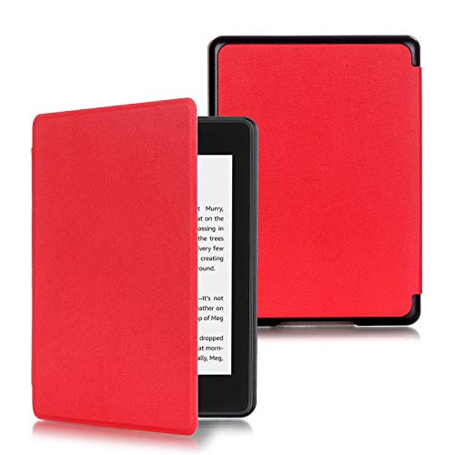 XIHAMA Kompatibel mit Hülle Kindle Paperwhite (10. Generation, 2018 Release), Leichtes PU-Leder Smart Shell Cover mit Auto Wake/Sleep Kompatibel mit Kindle Paperwhite E-Reader (Rot)