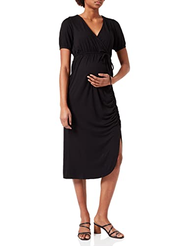 Supermom Damen Dress Nursing Short Sleeve Black Kleid, Black-P090, S