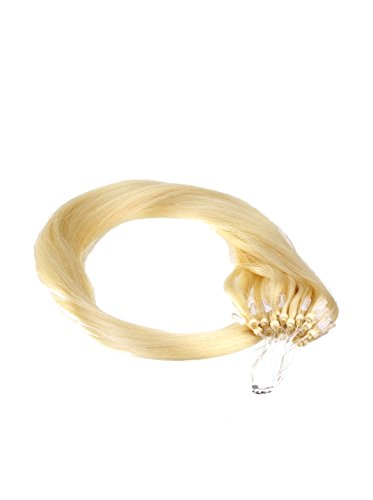 hair2heart 200 x Microring Loop Extensions aus Echthaar, 50cm, 0,5g Strähnen, glatt - Farbe 22 goldblond