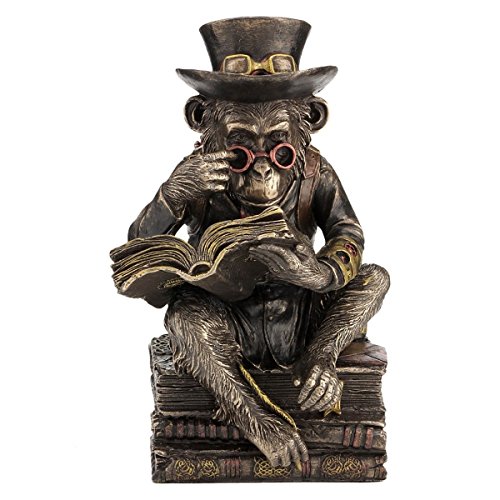 Dark Dreams Steampunk DEKO Figur Statue bronzefarben Affe Schimpanse Dekoration 19,5 cm Äffchen