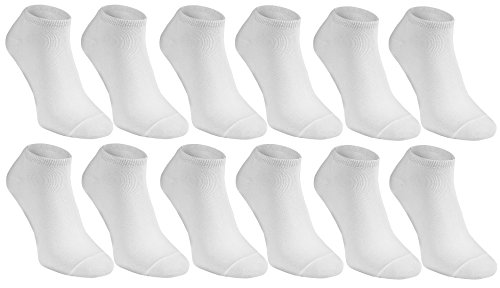 Rainbow Socks - Damen Herren Bunte Sneaker Bambus Socken - 6 Paar - Weiß - Größen 39-41