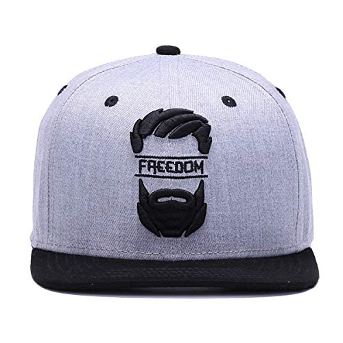 Sporty Hipster Bart Snapback Cap Herren Trucker Baseball (Grau Motiv2)