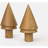 Kerbholz Tannen 2er-Set Oak, dekorative Bäumchen aus hochwertigem Massivholz, Designobjekt, Eichenholz mit natürlichem Öl geölt, Deko, Höhe: 10 cm… (Oak)